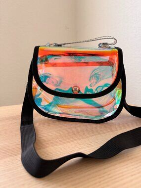 Holographic Y2K Crossbody Bag | Stadium Approved Transparent Purse | Festival